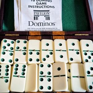 Ivory and Green Domino Set
